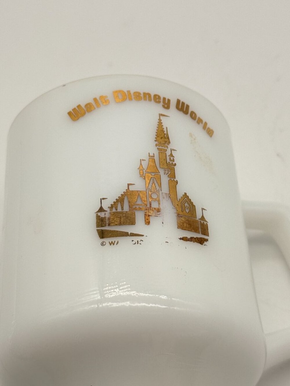 Authentic Walt Disney World 50th White & Gold Castle Footed Milk coffee Cup - Picture 4 of 5
